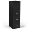 Black 4-Drawer Lockable File Cabinet S264