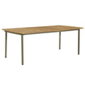 9 Piece Natural Wood and Grey Metal Outdoor Dining Set L46604