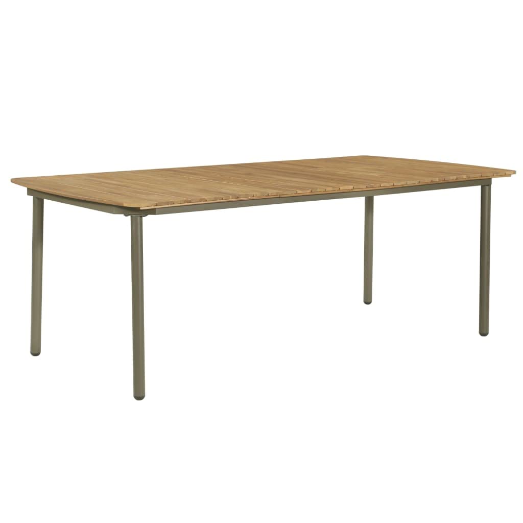 9 Piece Natural Wood and Grey Metal Outdoor Dining Set L46604