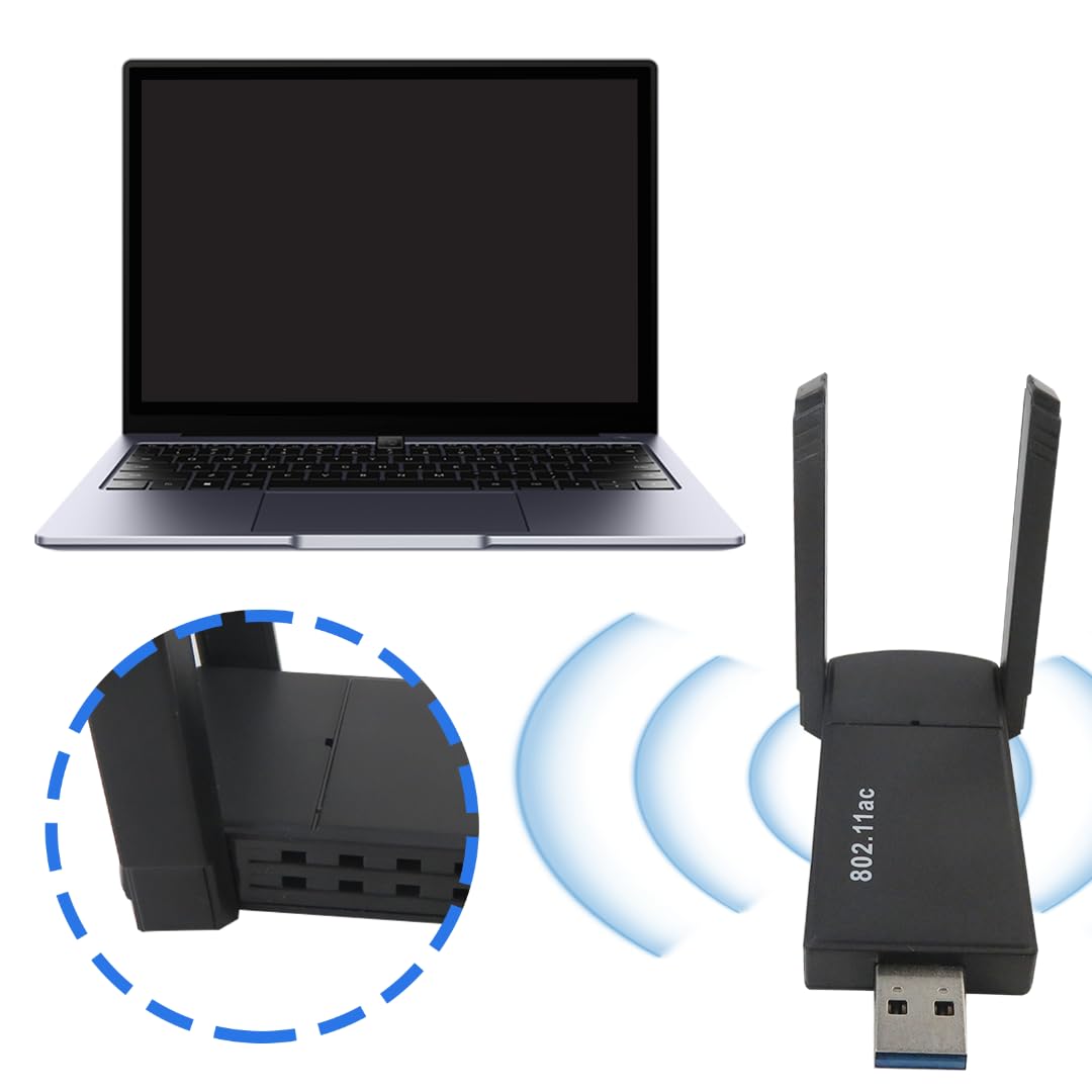 Wireless USB Adapter 1300Mbps Dual Antennas 5G/2.4G WiFi Adapter U22707