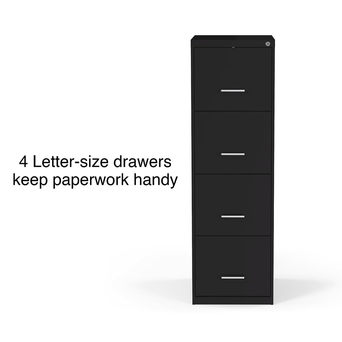 Black 4-Drawer Lockable File Cabinet S264