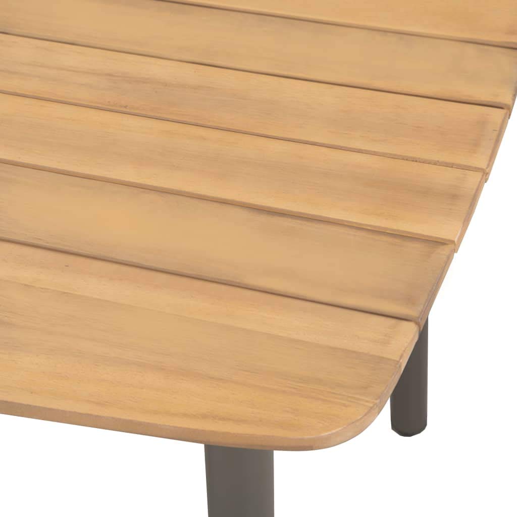 9 Piece Natural Wood and Grey Metal Outdoor Dining Set L46604