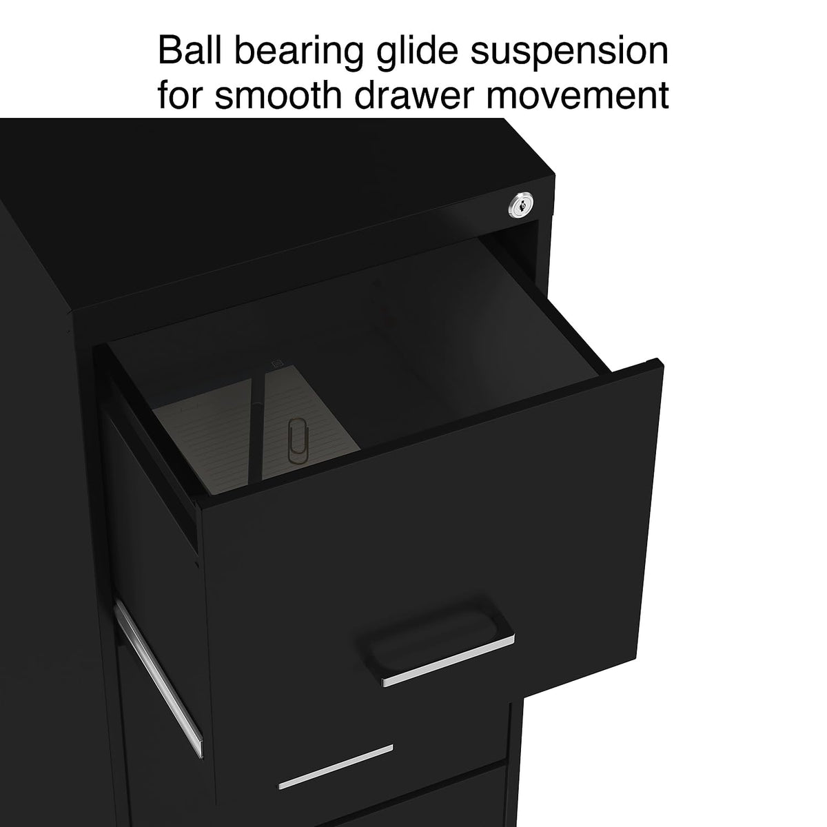 Black 4-Drawer Lockable File Cabinet S264