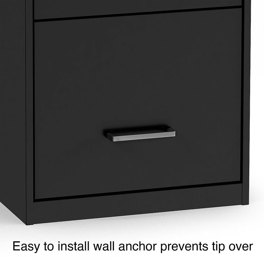 Black 4-Drawer Lockable File Cabinet S264
