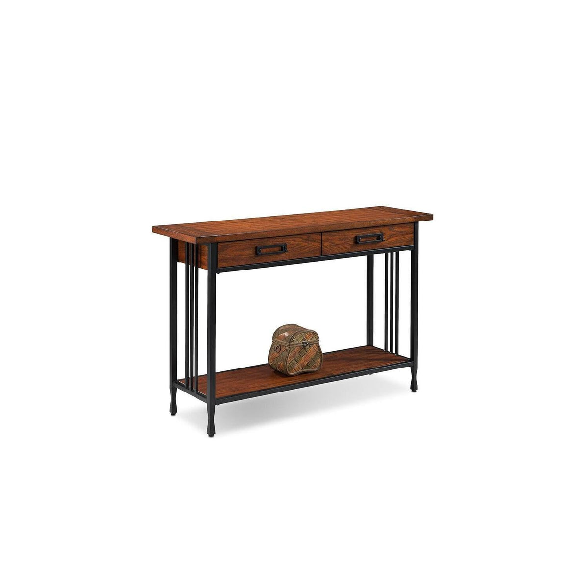 Rustic Two Drawer Sofa Table with Shelf Q8149