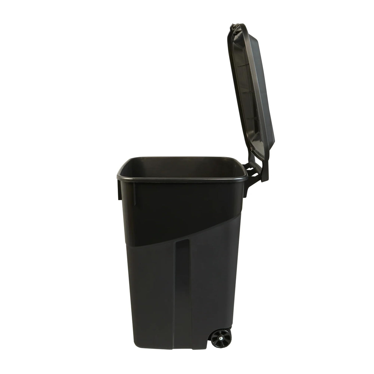 Black 45 Gallon Wheeled Plastic Garbage Can with Lid A891