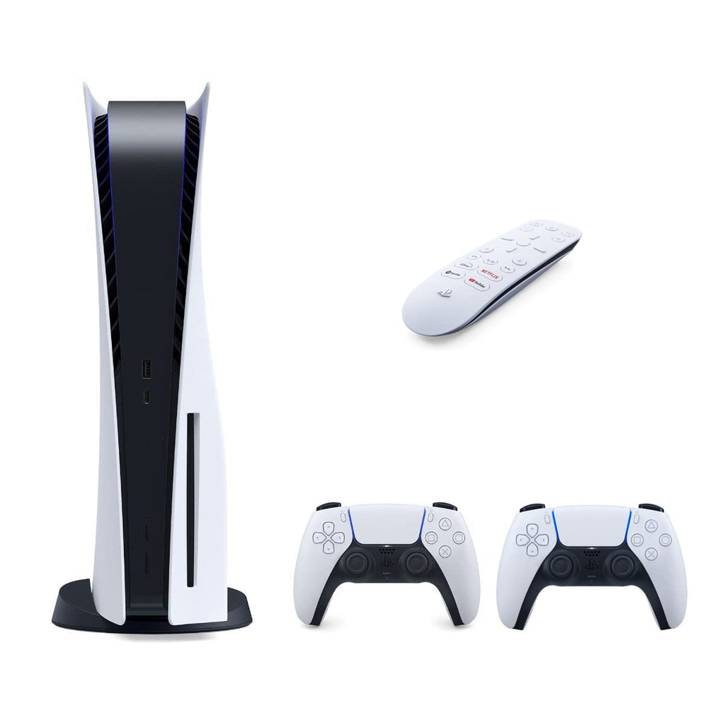 PS5 Disc Edition Gaming Console System Bundle with Extra Dualsense Controller and Media Remote Z91922