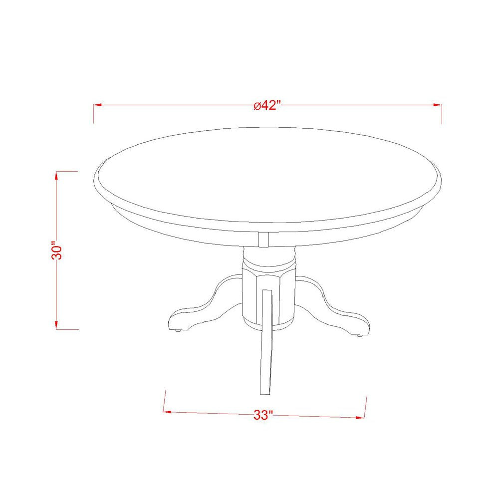 5 Piece Round Dining Table Set with 4 Black Faux Leather Chairs H9259