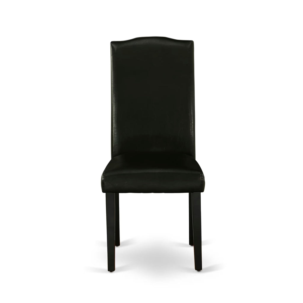 5 Piece Dinette Set with Rectangle Dining Table and 4 Black Faux Leather Chairs M91217
