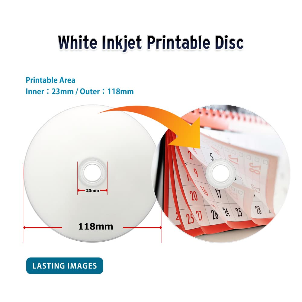 50GB White Inkjet Printable Blu-ray 25-Pack U189238