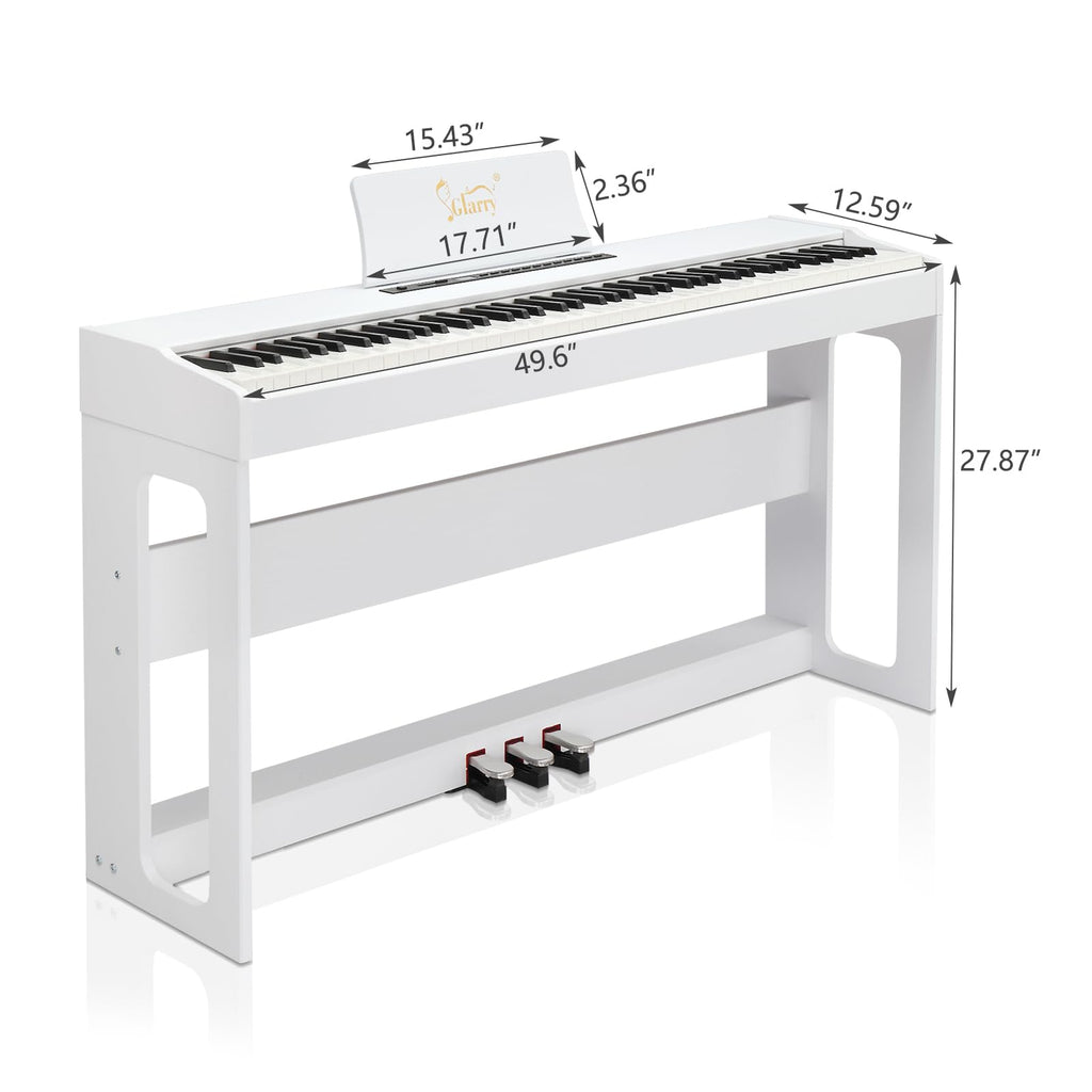 88-Key Digital Piano Full Weighted Hammer Action Triple Pedals White P832783