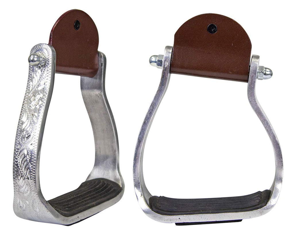 Angled Engraved Western Show Stirrups W32721