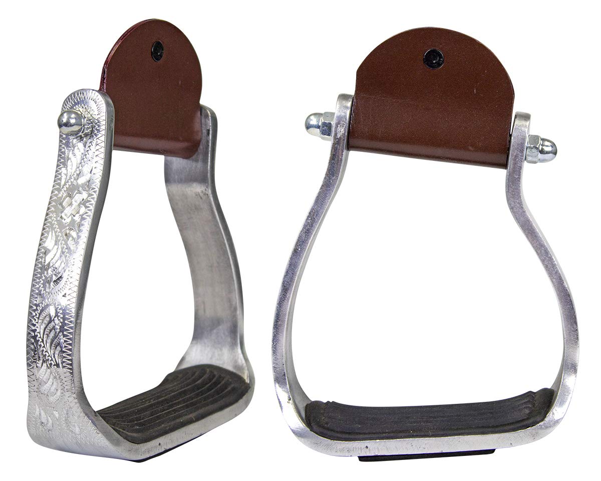Angled Engraved Western Show Stirrups W32721