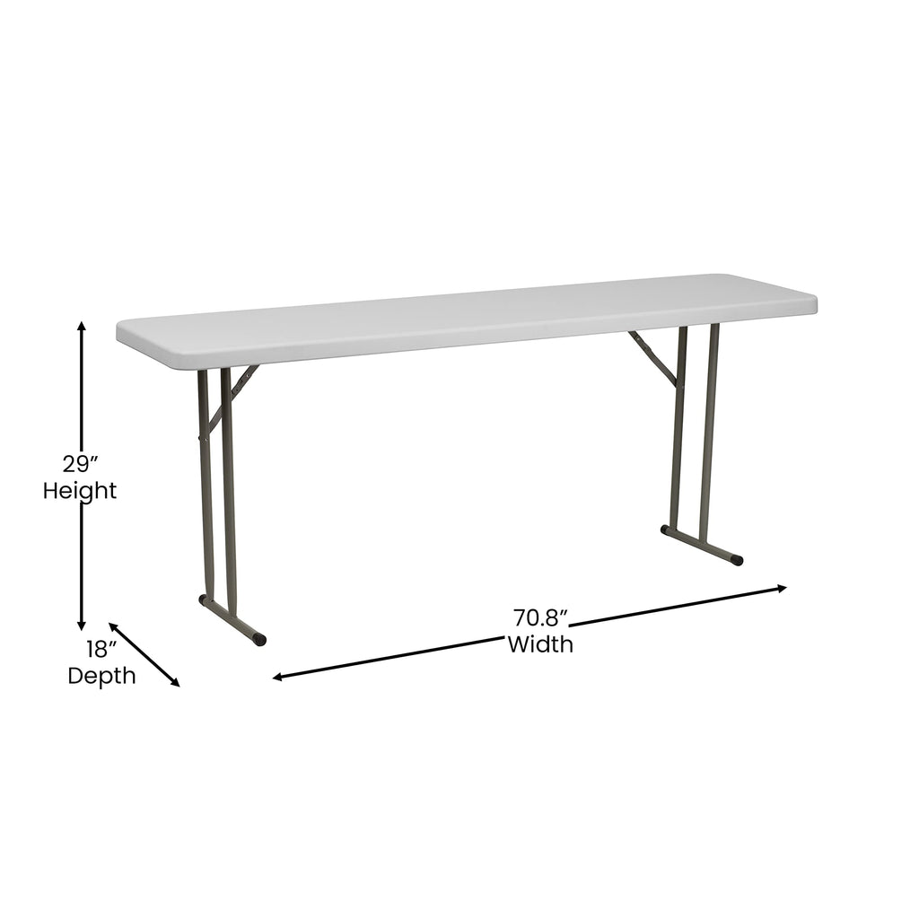 10 Pack 6-Foot Granite White Plastic Folding Table M53317