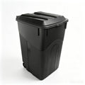 Black 45 Gallon Wheeled Plastic Garbage Can with Lid A891