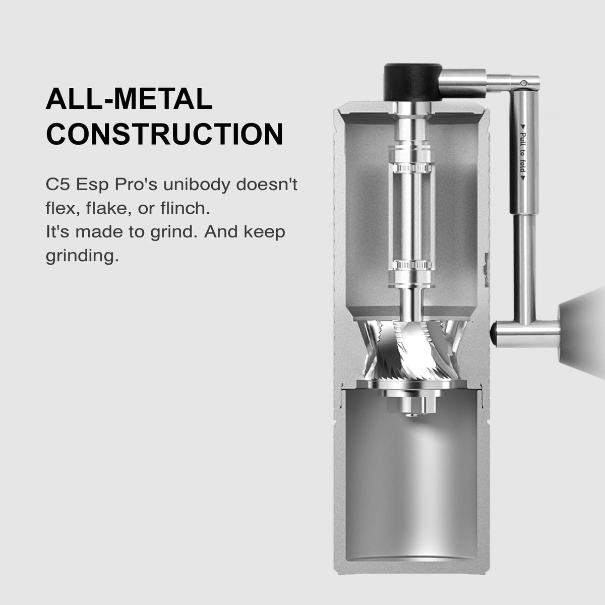 Manual Coffee Grinder with Conical Burr, Portable Hand Coffee Mill - Black J57057