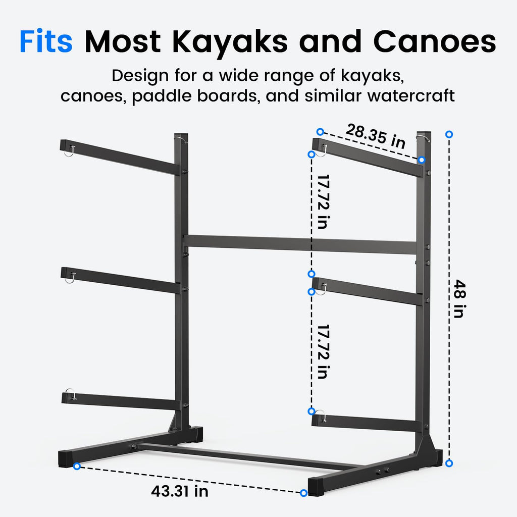 Kayak Storage Rack, Freestanding Steel Stand M53942
