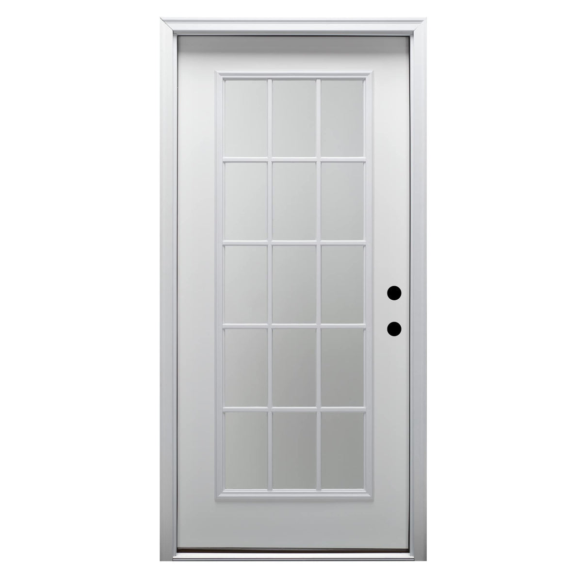 Fiberglass Smooth Primed Left Hand In-Swing Prehung Front Door 15 Lite Clear Glass 36" x 80" M818400