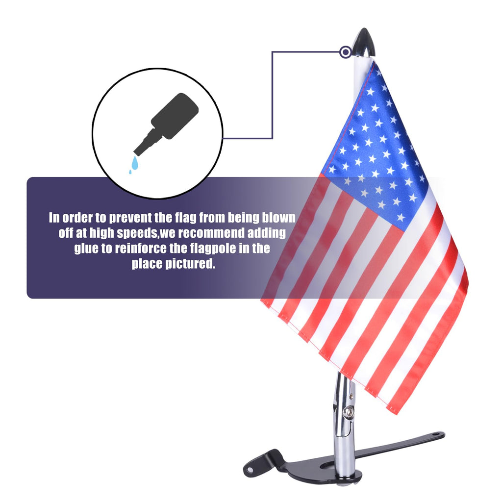 2 Pack Stainless Steel Flag Pole Mount Kit with 6pcs Flags A305088
