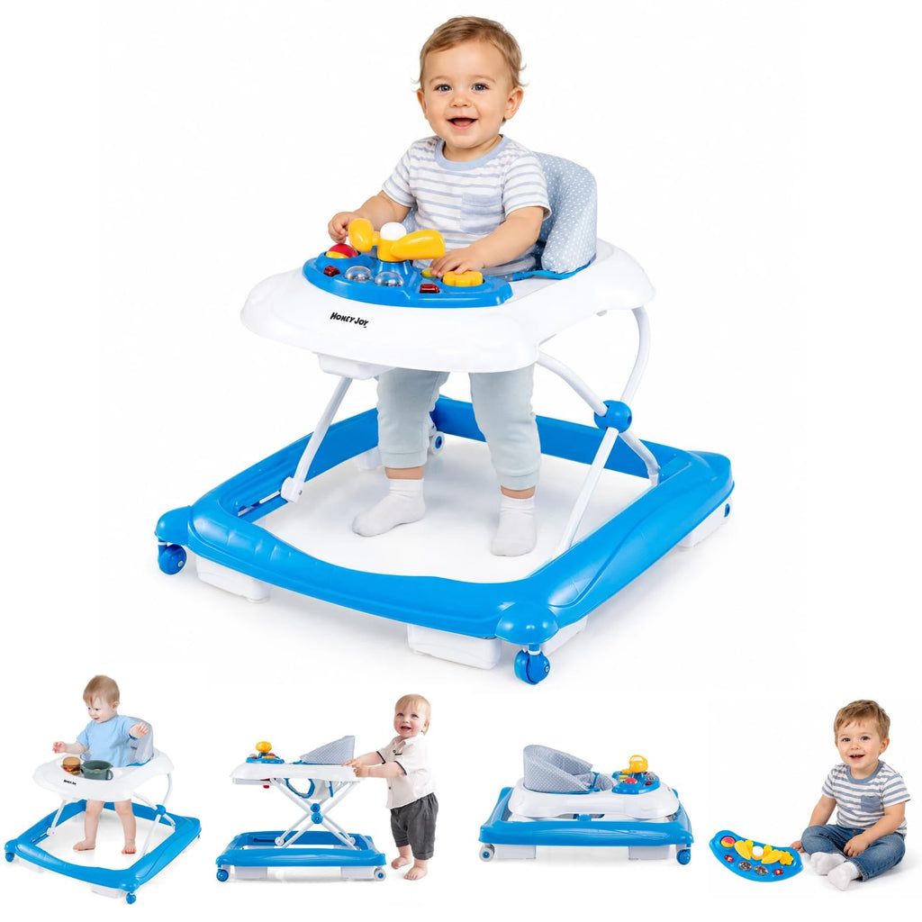 Blue 5 in 1 Foldable Baby Walker with Wheels Z241