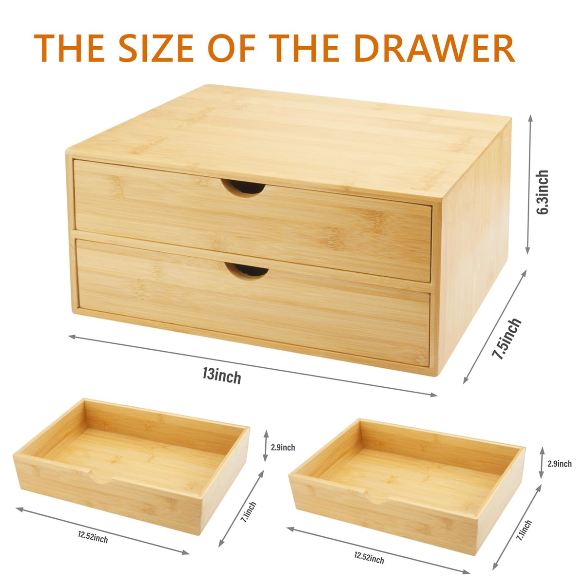 Bamboo Desk Organizer with Drawers F6488