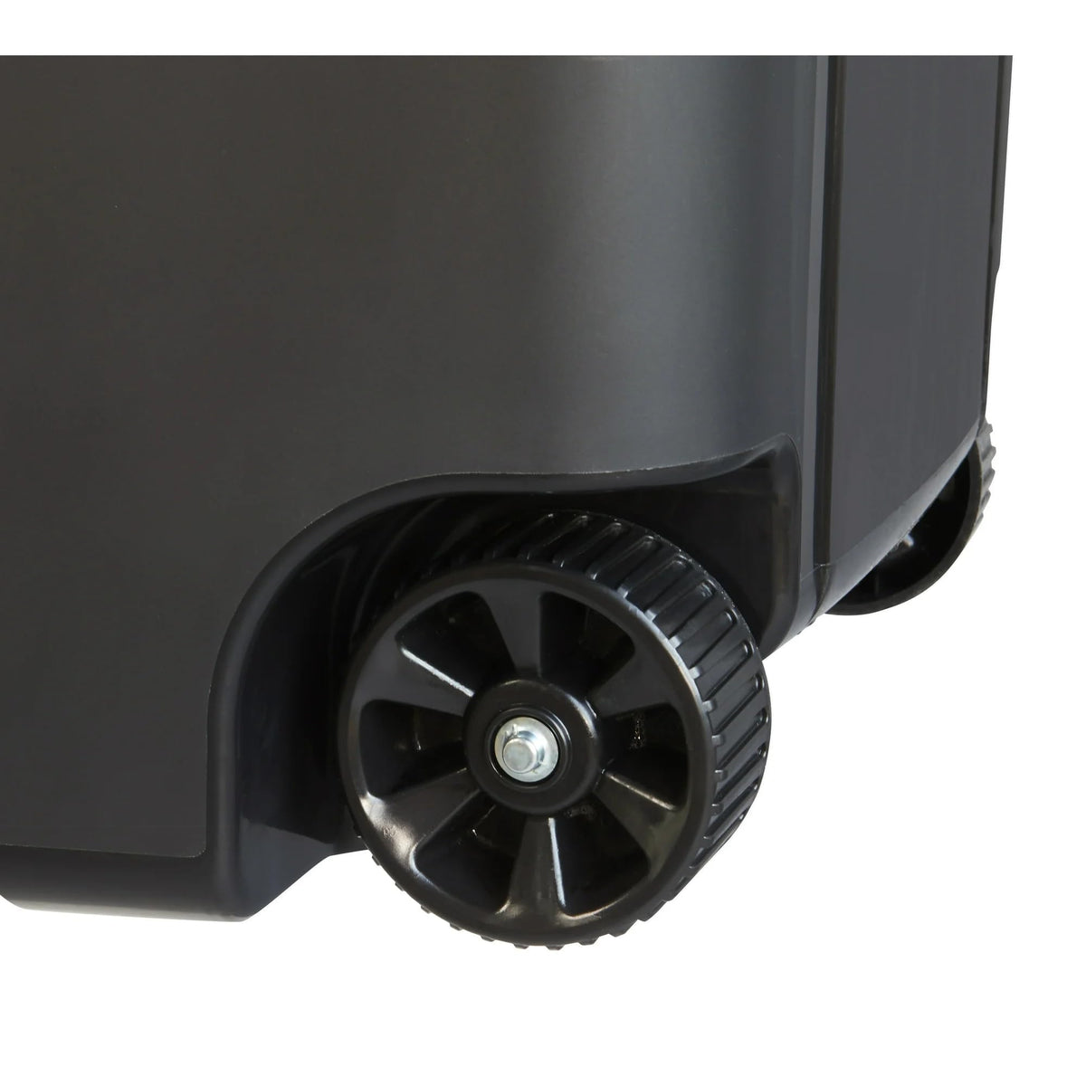 Black 45 Gallon Wheeled Plastic Garbage Can with Lid A891