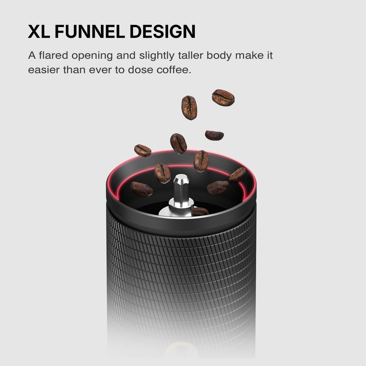 Manual Coffee Grinder with Conical Burr, Portable Hand Coffee Mill - Black J57057