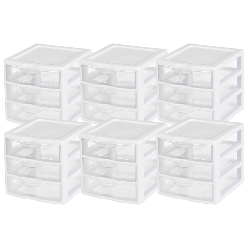 White Plastic 3 Drawer Desktop Storage Unit E60584