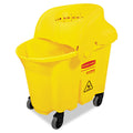 Yellow 35 QT Bucket and Wringer Combo on Wheels Y3219