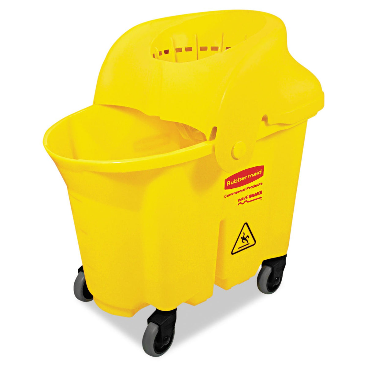 Yellow 35 QT Bucket and Wringer Combo on Wheels Y3219