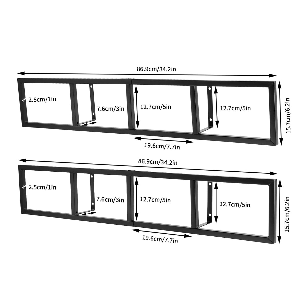 34 Inch Black Metal Media Storage Rack T440