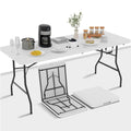 6 Ft White Folding Plastic Table W5913