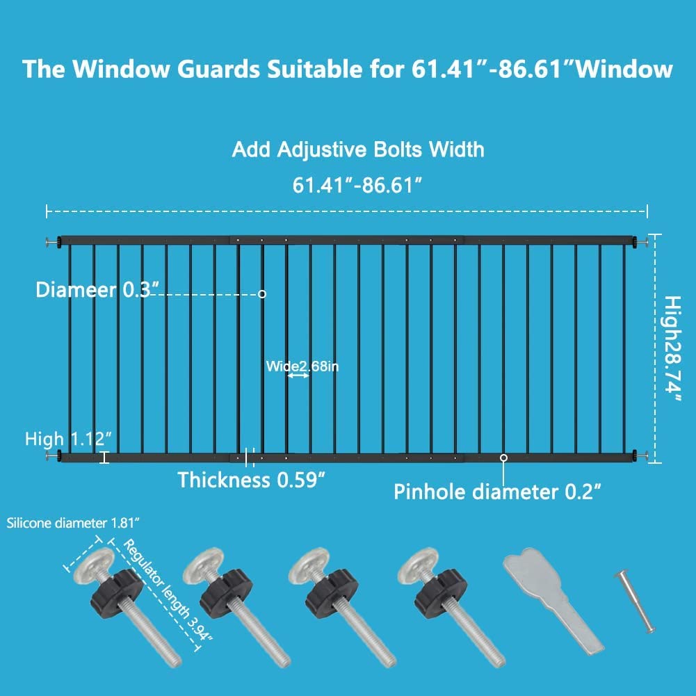 Black 3 Piece Window Guards N639