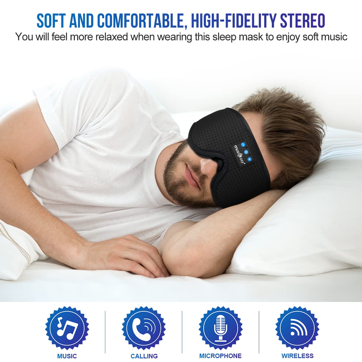 3D Bluetooth Sleep Mask Headphones Pack of 2 H390651
