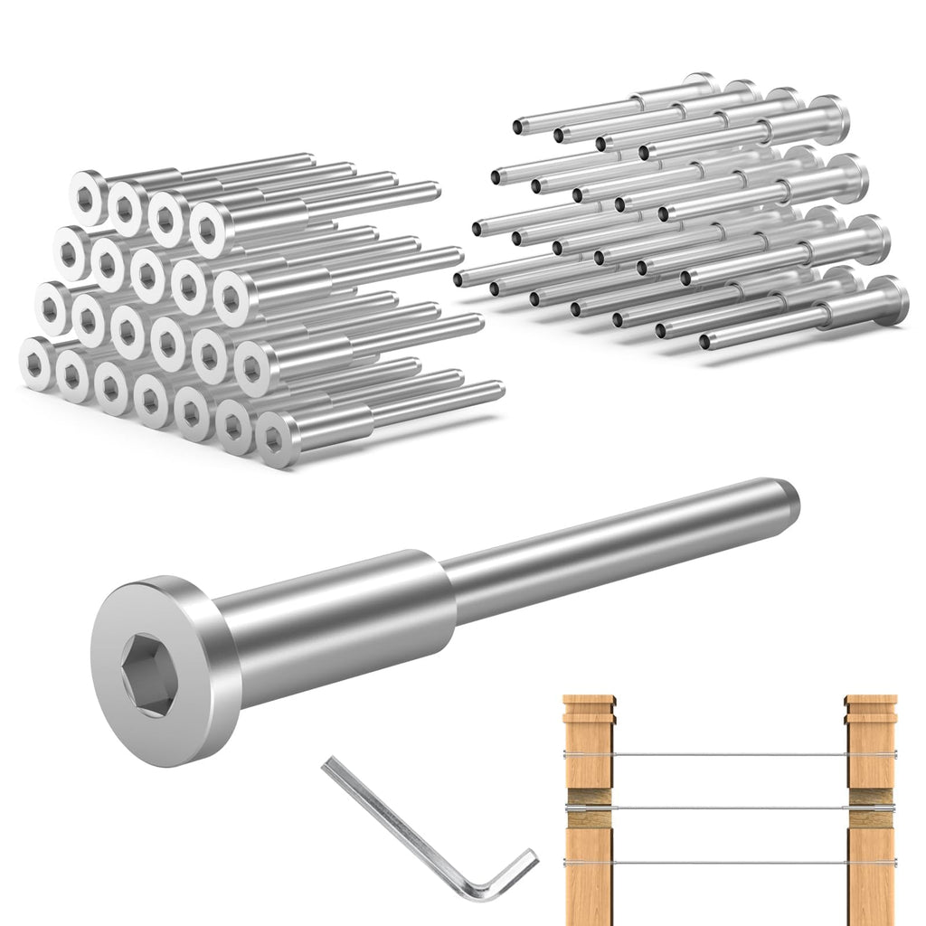 60 Pack T316 Stainless Steel 1/8" Cable Railing Kit K36566