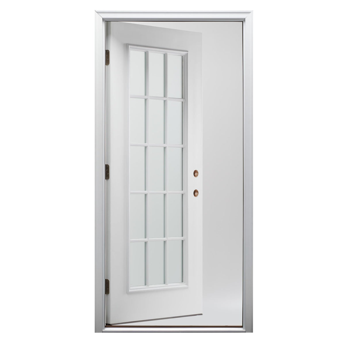 Fiberglass Smooth Primed Left Hand In-Swing Prehung Front Door 15 Lite Clear Glass 36" x 80" M818400