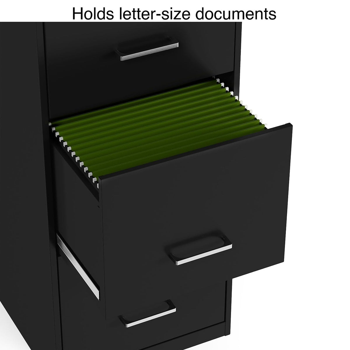 Black 4-Drawer Lockable File Cabinet S264