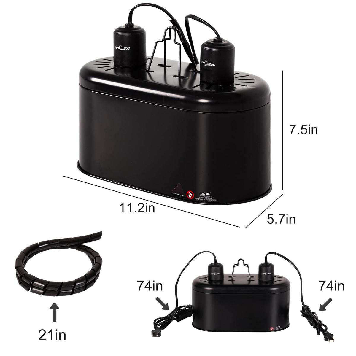 Reptile Heat Lamp Combo Pack with Dual Light Fixture, 100W Basking Spot Light & 26W UVA UVB Bulb H652