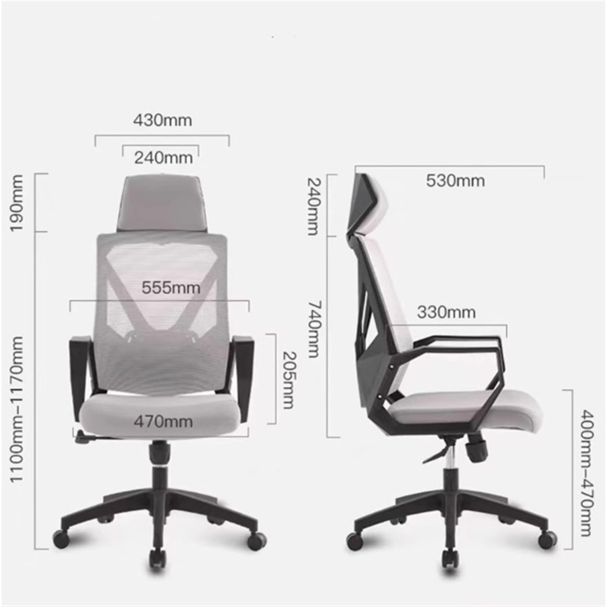 Adjustable Swivel Ergonomic Mid-Back Mesh Office Chair with Wheels Q31264
