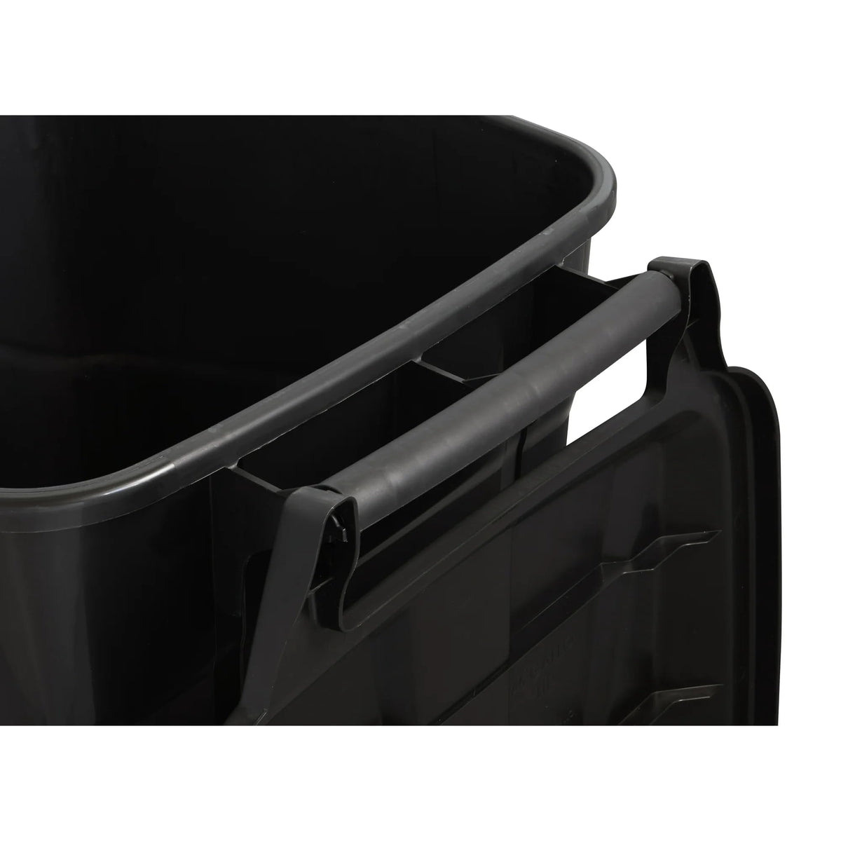 Black 45 Gallon Wheeled Plastic Garbage Can with Lid A891