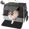 Stainless Steel High Sided Enclosed Litter Box with Lid M247