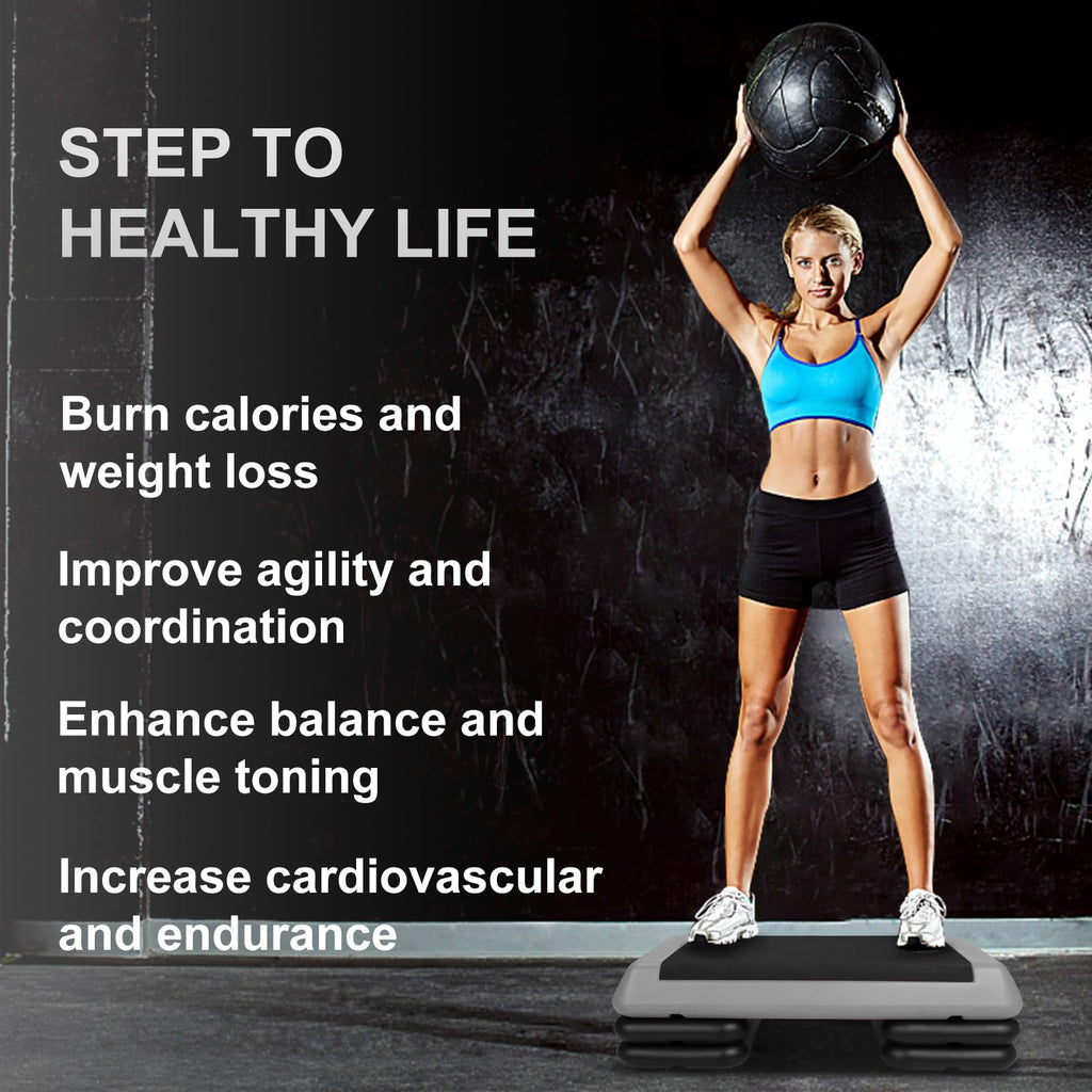 Adjustable Aerobic Stepper with 4 Risers A643