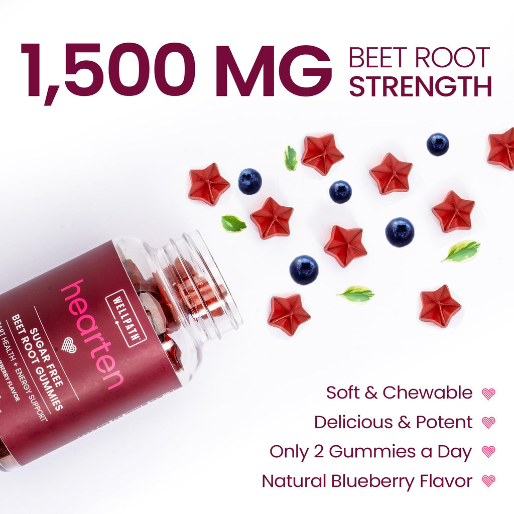 Sugar Free 1500 Mg Blueberry Flavor Beet Root Gummies 60 Ct M531