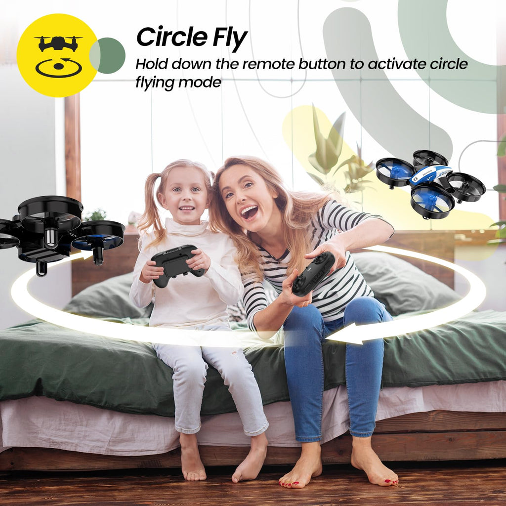 Mini Drone RC Nano Quadcopter with Auto Hovering 3D Flips and 3 Batteries Blue T527