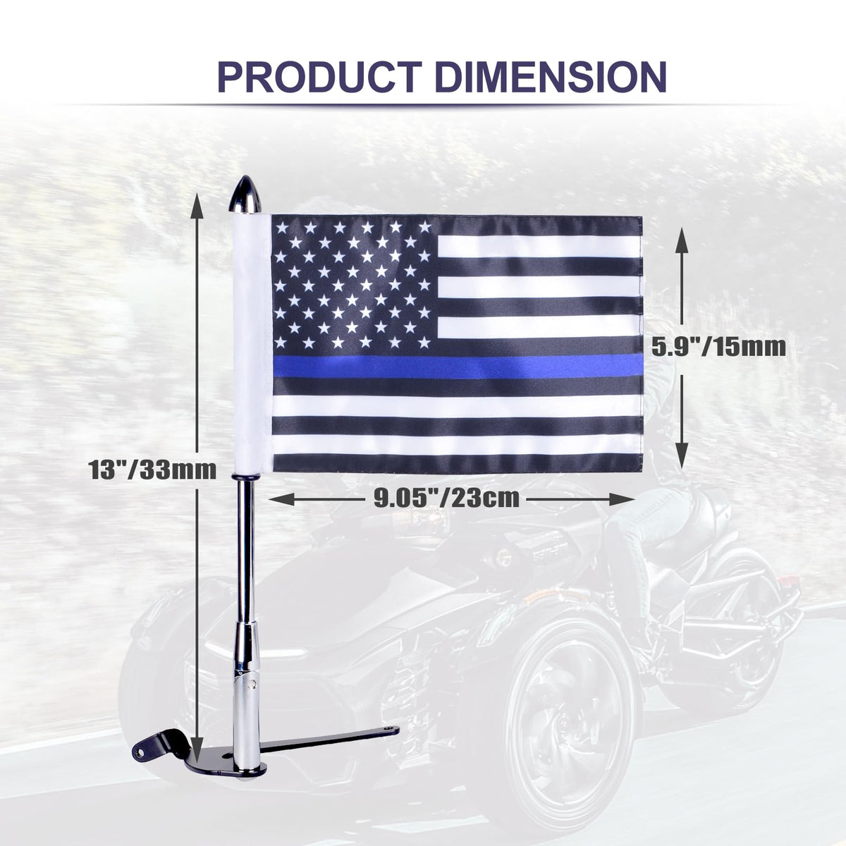 2 Pack Stainless Steel Flag Pole Mount Kit with 6pcs Flags A305088