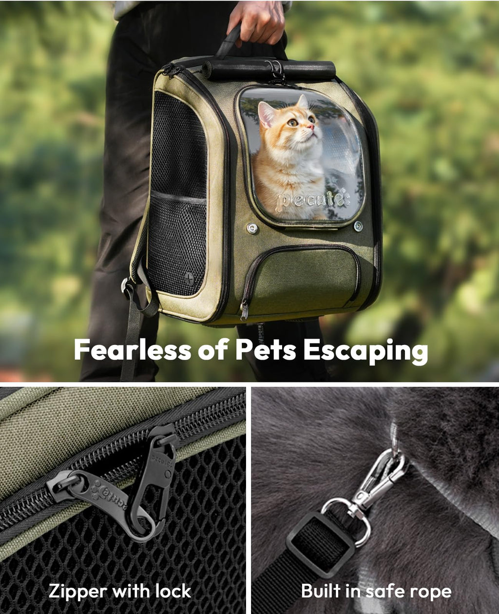 Green Cat Backpack Carrier M11895
