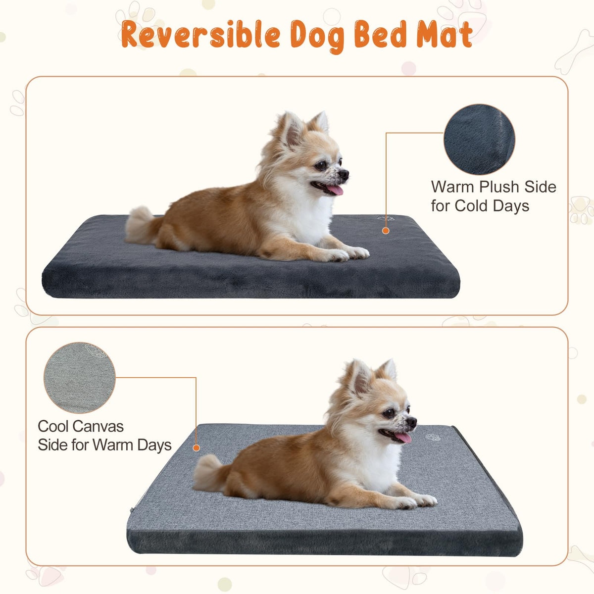 Ultra Soft Grey Small Dog Bed Mat V35732