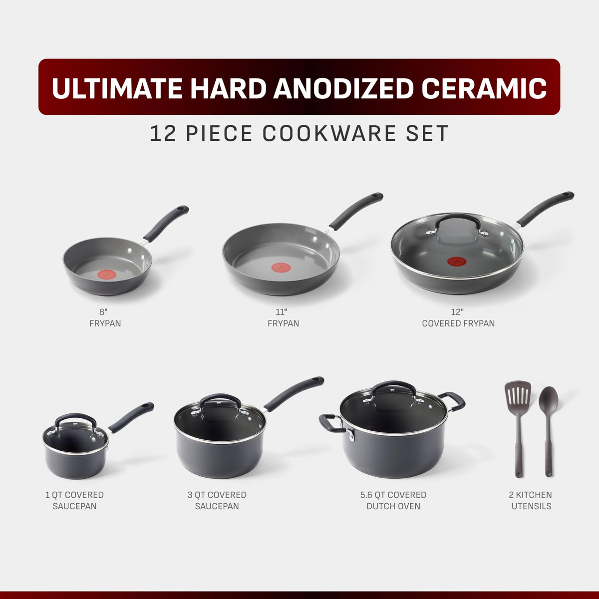 12-Piece Ceramic Nonstick Cookware Set X246