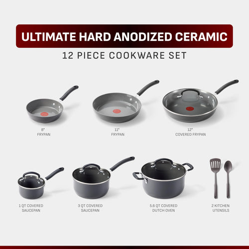 12-Piece Ceramic Nonstick Cookware Set X246