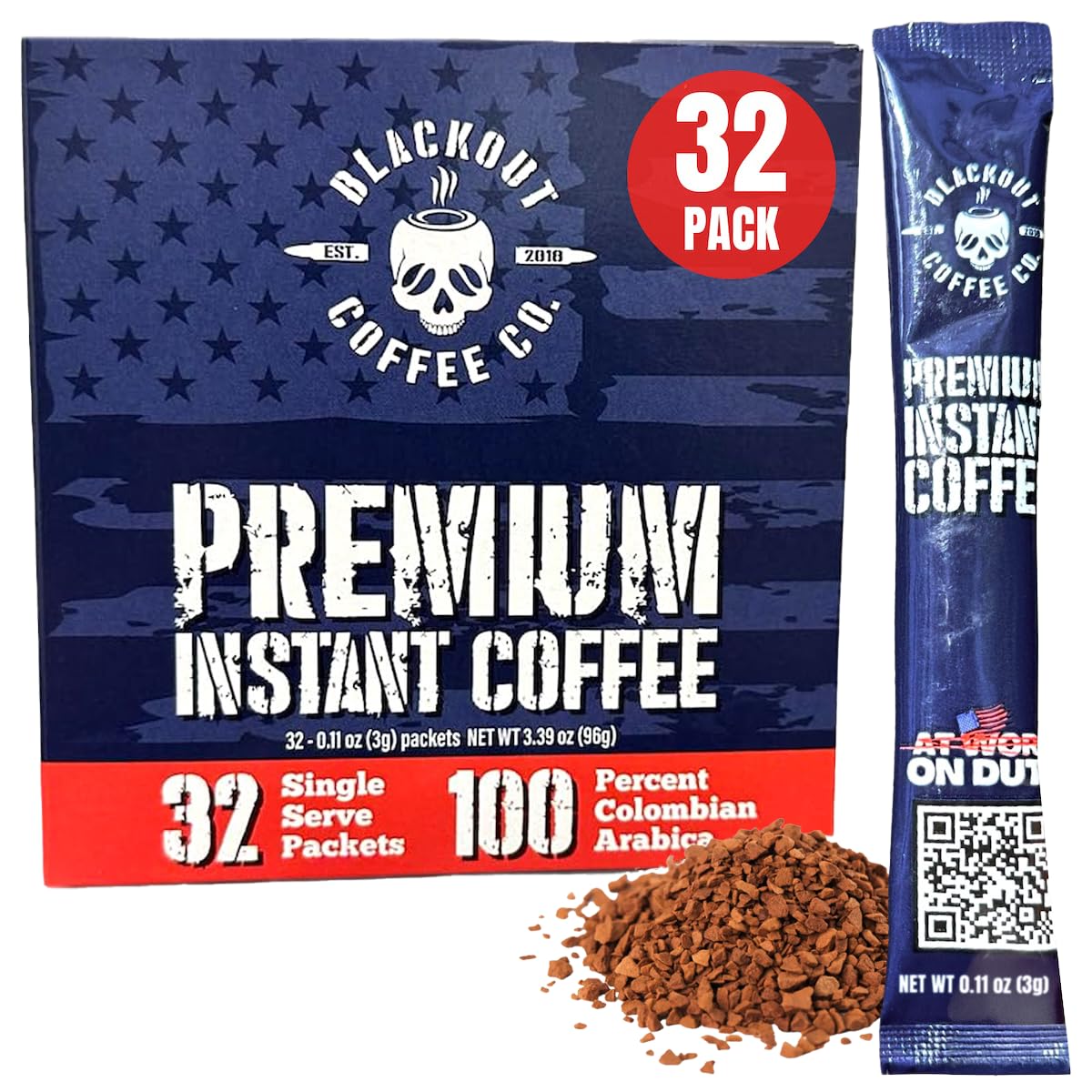 Colombian Arabica Instant Coffee Medium Roast 32 Count O58845